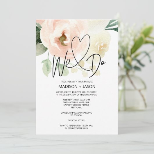 Invitation Nous faisons de la flore simple et moderne Mariage (Debout devant)