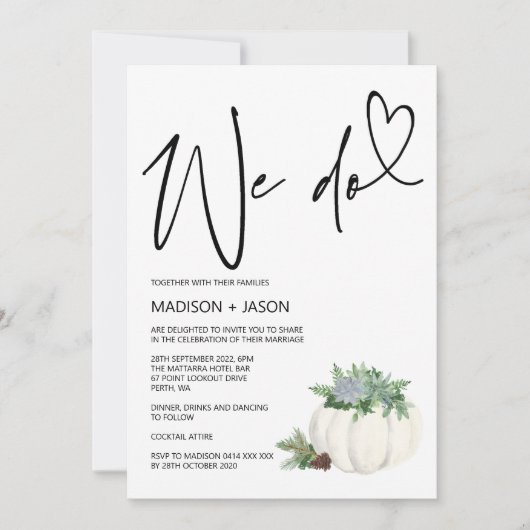 Invitation Nous faisons de simples Mariages modernes pour l'a (Devant)