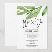 Invitation Nous faisons des Feuilles de verdure Mariages simp (Devant / Derrière)