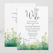 Invitation Nous faisons des fleurs sauvages à l'aquarelle Cod (Devant / Derrière)