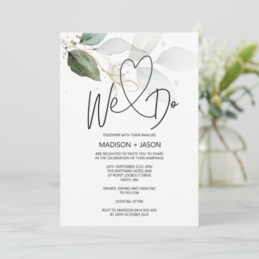 Invitation Nous faisons des Mariages simples et modernes Élég (Debout devant)