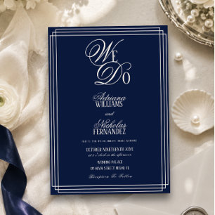 Invitation Nous faisons du bleu marine pour un mariage à l'an