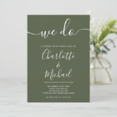 Invitation Nous faisons du vert olive Signature Script Mariag (Debout devant)