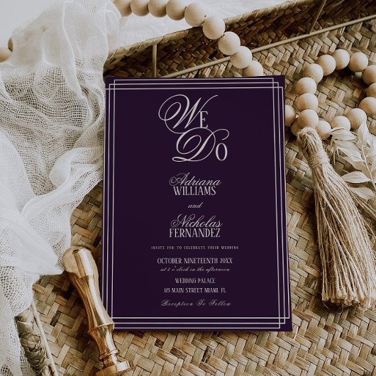 Invitation Nous faisons du vieux mariage d'argent prune