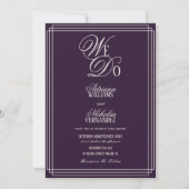 Invitation Nous faisons du vieux mariage d'argent prune (Devant)