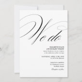 Invitation Nous faisons Élégant Code QR Noir Et Blanc Mariage (Devant)