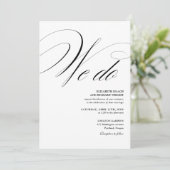 Invitation Nous faisons Élégant Code QR Noir Et Blanc Mariage (Debout devant)