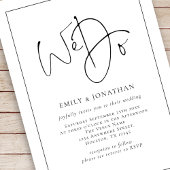 Invitation Nous faisons Elegant Script Line Bordure QR Code M