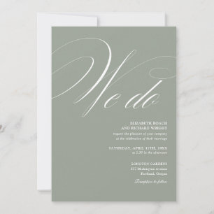 Invitation Nous faisons Élégant Script Vert Sauge Mariage