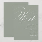 Invitation Nous faisons Élégant Script Vert Sauge Mariage (Devant / Derrière)