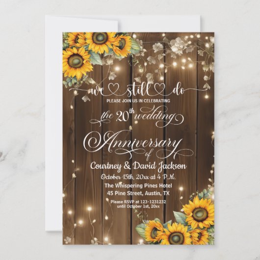 Invitation Nous Faisons Encore 20ème Anniversaire Mariage Lum (Devant)