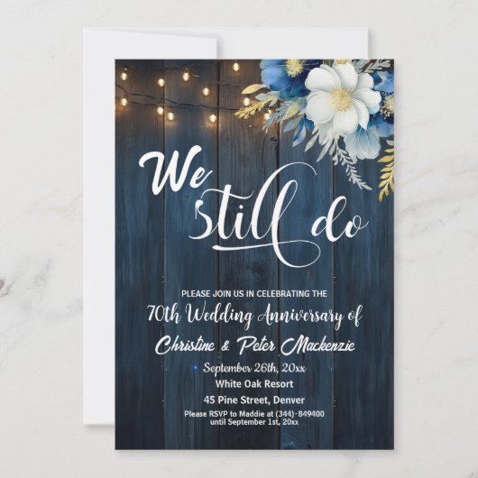 Invitation Nous Faisons Encore 70ème Anniversaire Mariage Lum (Devant)