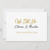 Invitation Nous faisons encore couple nom date champagne or v (Dos)