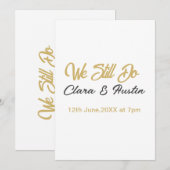 Invitation Nous faisons encore couple nom date champagne or v (Devant / Derrière)