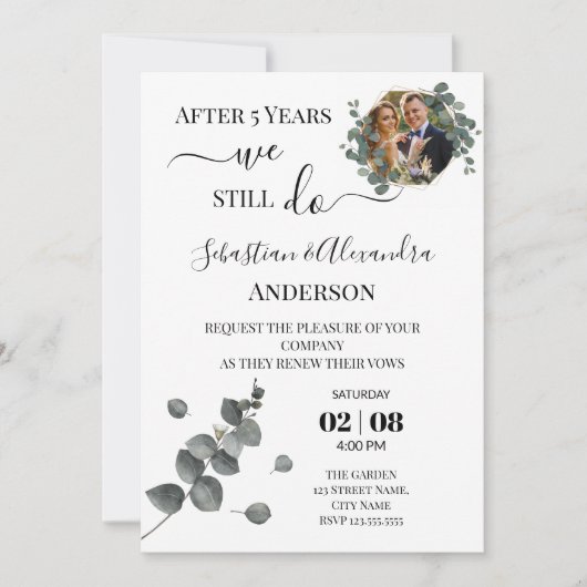 Invitation Nous faisons encore des vœux de renouvellement de (Devant)