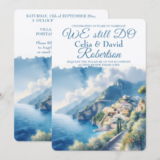 Invitation Nous faisons encore Renouvellement de Voeux Amalfi (Devant / Derrière)