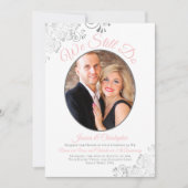 Invitation Nous Faisons Encore Rose Gris & Blanc Mariage Vow  (Devant)