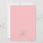 Invitation Nous Faisons Encore Rose Gris & Blanc Mariage Vow  (Dos)
