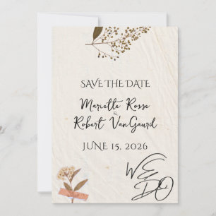 Invitation NOUS FAISONS Fleurs pressées Mariage naturel et si