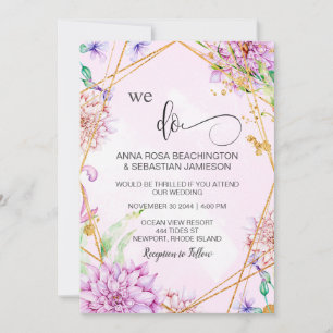 Invitation *~* NOUS FAISONS Géométrique RSVP Floral AR15 QR M