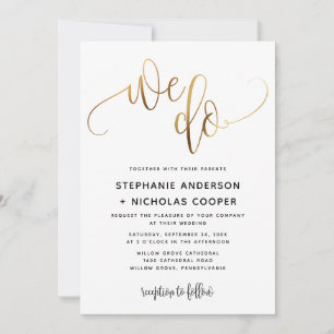 Invitation Nous Faisons Gold Lovely Script Typographie Mariag