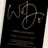 Invitation Nous faisons Gold Script Photo Mariage noir