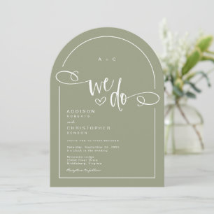 Invitation Nous faisons Heart Sage Vert Mariage de script mod