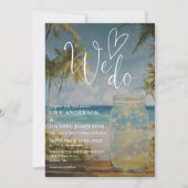 Invitation Nous faisons la fête Mariage Code QR Bocal Palmier (Devant)