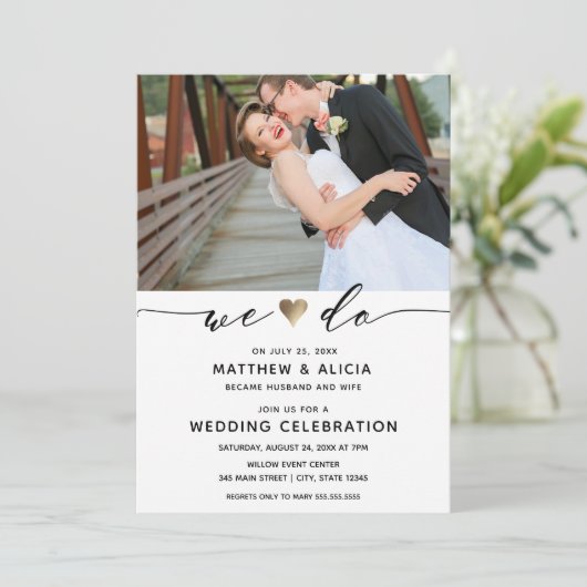 Invitation Nous Faisons La Réception De Mariage (Debout devant)