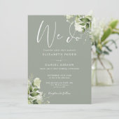Invitation Nous faisons la verdure Code QR Vert Sauge Mariage (Debout devant)