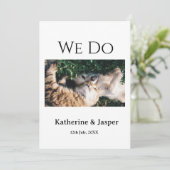 Invitation Nous faisons mariage fiançailles nom animal photo  (Debout devant)