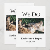 Invitation Nous faisons mariage fiançailles nom animal photo  (Devant / Derrière)