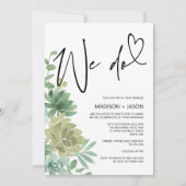Invitation Nous Faisons Mariage Simple Moderne Végétation Suc (Devant)