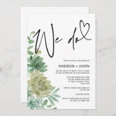 Invitation Nous Faisons Mariage Simple Moderne Végétation Suc (Devant / Derrière)