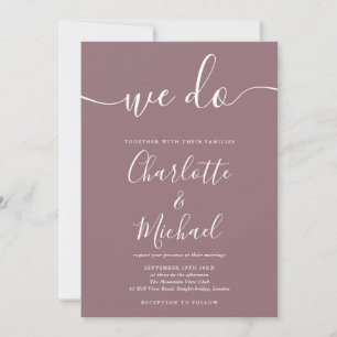 Invitation Nous faisons Mauve Signature Script Mariage