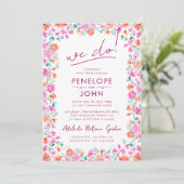 Invitation Nous faisons Moderne Boho Aquarelle Mariage Floral (Debout devant)