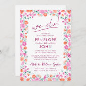 Invitation Nous faisons Moderne Boho Aquarelle Mariage Floral (Devant / Derrière)