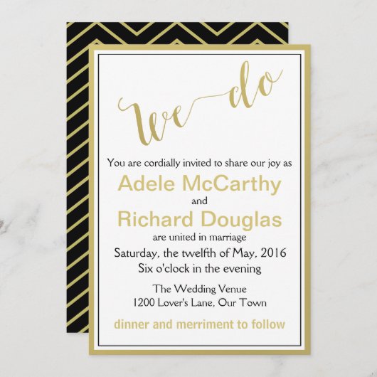 Invitation Nous faisons Moderne Chic Mariage (Devant / Derrière)