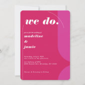 Invitation Nous Faisons Moderne Gras Rose Magenta Retro Abstr (Devant)
