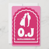 Invitation Nous Faisons Moderne Gras Rose Magenta Retro Arch (Dos)