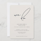 Invitation Nous faisons Moderne Minimaliste Calligraphie Beig (Devant)