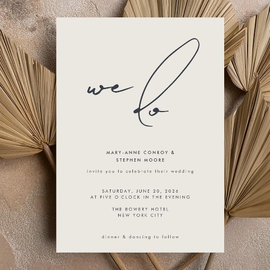 Invitation Nous faisons Moderne Minimaliste Calligraphie Beig