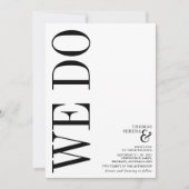 Invitation Nous faisons Noir & Blanc Monogramme Mariage de ty (Devant)