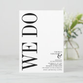 Invitation Nous faisons Noir & Blanc Monogramme Mariage de ty (Debout devant)
