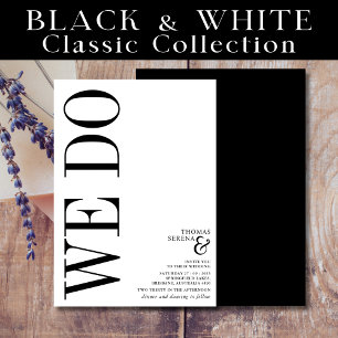 Invitation Nous faisons Noir & Blanc Monogramme Mariage de ty