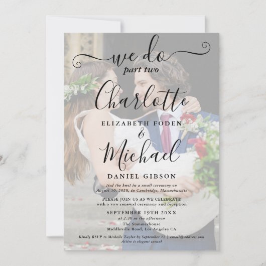 Invitation Nous faisons Partie Deux Mariage 2 Séquence Photo  (Devant)