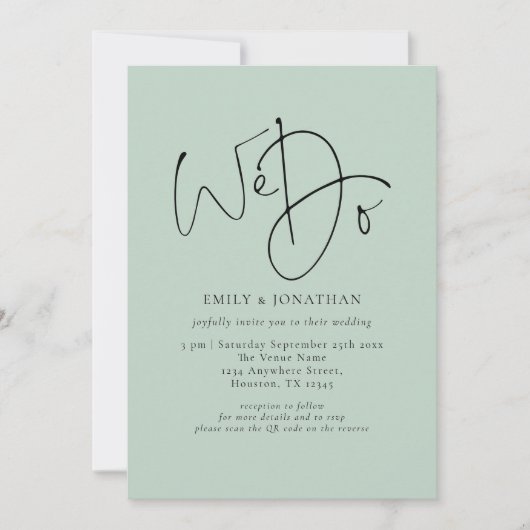 Invitation Nous faisons Photo Overlay Script QR Code Sage Mar (Devant)