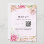 Invitation *~* NOUS FAISONS Pink Floral RSVP AR15 QR Crystal  (Dos)