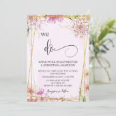 Invitation *~* NOUS FAISONS Pink Pastel Floral RSVP AR15 QR (Debout devant)