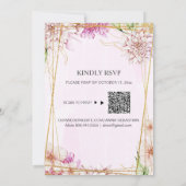 Invitation *~* NOUS FAISONS Pink Pastel Floral RSVP AR15 QR (Dos)
